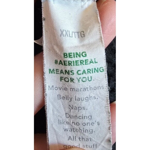 Aerie black waffle button down women's top / Shaket size XXL - Picture 6 of 8